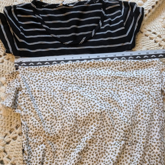 TWO lucky brand tshirt black stripe cheetah cotton - Picture 4 of 8